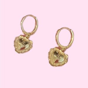 Rachel Zoe Gold plated on sterling silver Heart cross earrings 💕 brand new!!